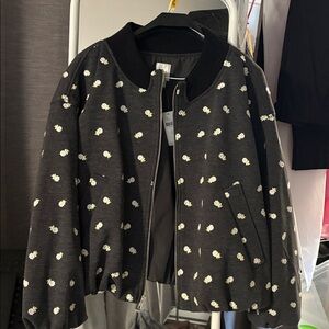 Maeve Floral Patterned Bomber Jacket from Anthropologie M NWT